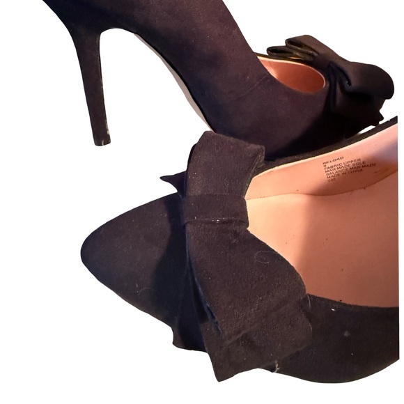 Betsey Johnson NWOT Sz 9 Elegant Black Faux Suede Women's Heels with Bow (SH186) - Picture 5 of 9